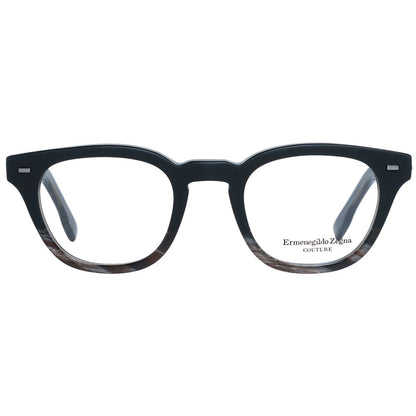 Eyeglasses Frames by Ermenegildo Zegna for men in black features a refined silhouette, showcasing a refined black coloured frame and full-frame frame design for a sophisticated, premium look.