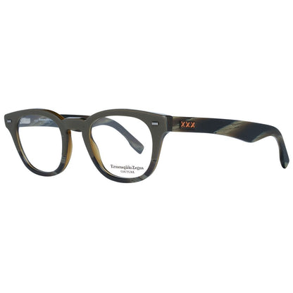Eyeglasses Frames by Ermenegildo Zegna for men in olive features a refined silhouette, showcasing a refined olive coloured frame and full-frame frame design for a sophisticated, premium look.