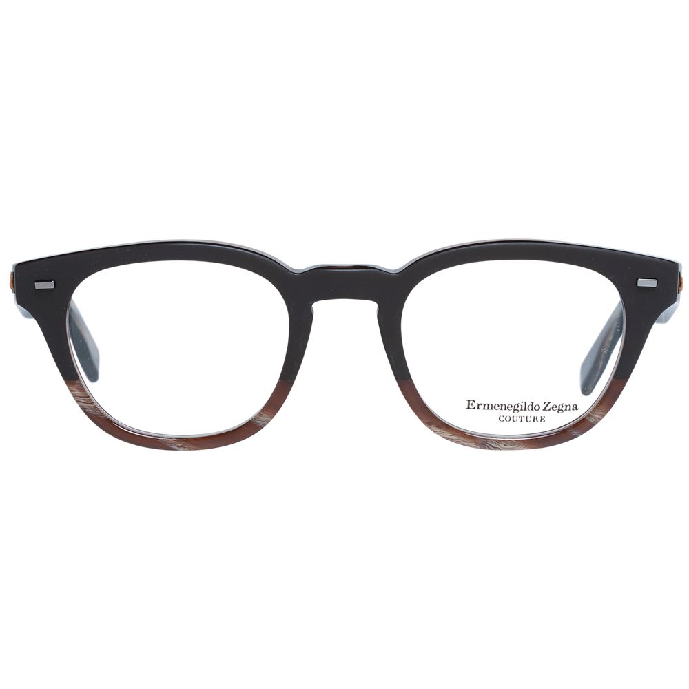 Eyeglasses Frames by Ermenegildo Zegna for men in brown features an refined silhouette, showcasing the refined brown coloured frame and sophisticated full-frame frame design.