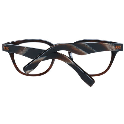 Eyeglasses Frames by Ermenegildo Zegna for men in brown showcases a reflective silhouette, artfully incorporating a sophisticated brown coloured frame with a distinct full-frame frame design.