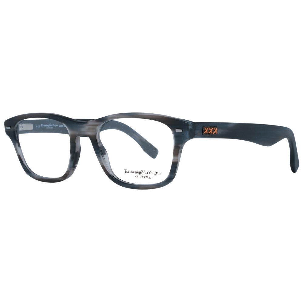 Eyeglasses Frames by Ermenegildo Zegna for men in gray features an refined silhouette, showcasing a sophisticated gray coloured frame and refined full-frame frame design for a refined look.