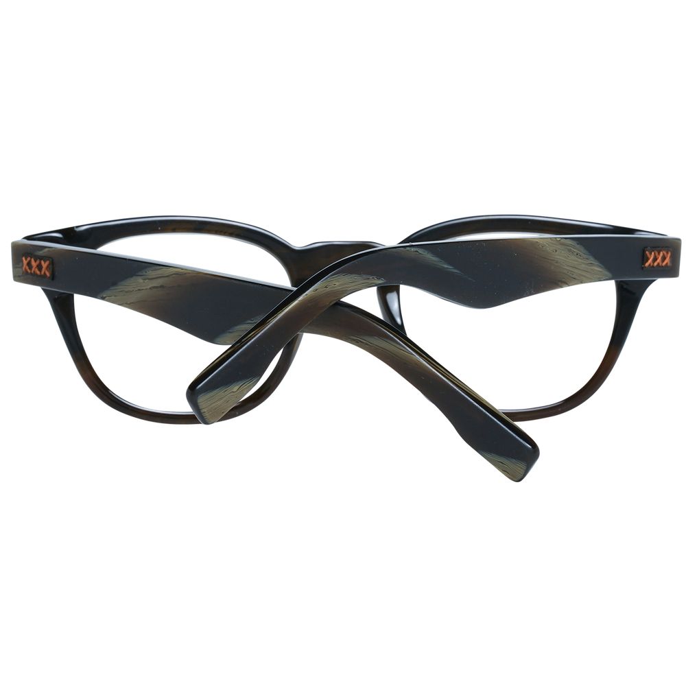 Eyeglasses Frames by Ermenegildo Zegna for men in olive showcases a refined full-frame frame design with a refined olive coloured frame finish for a refined and sophisticated look.