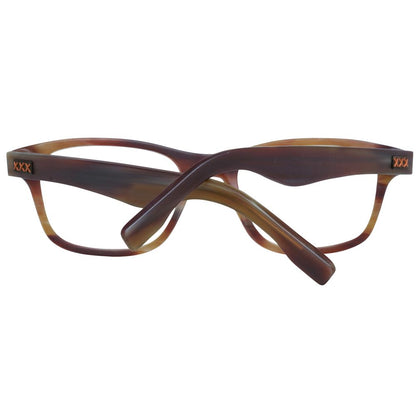 Eyeglasses Frames by Ermenegildo Zegna for men in brown showcases a reflective silhouette, artfully incorporating a sophisticated brown coloured frame with a distinct full-frame frame design.