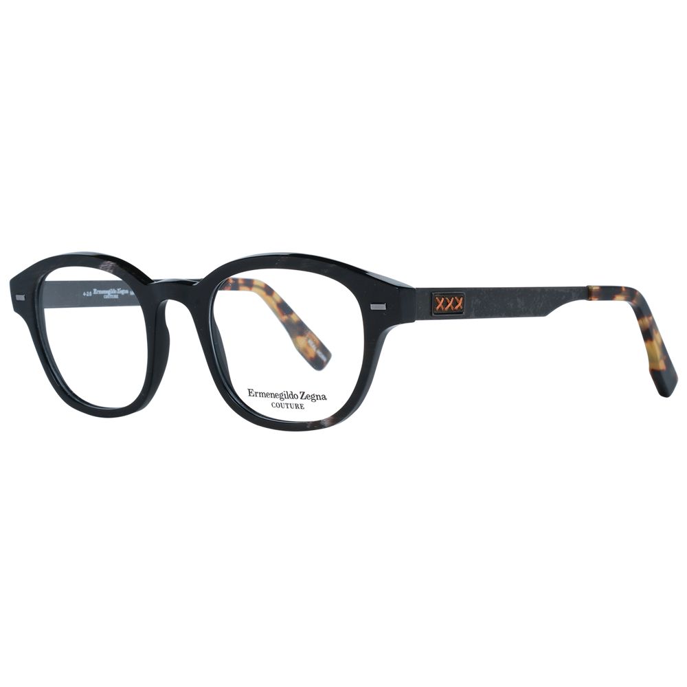 Eyeglasses Frames by Ermenegildo Zegna for men in stretch cotton brown & horn features an refined silhouette, showcasing the refined brown coloured frame and sophisticated full-frame frame design.