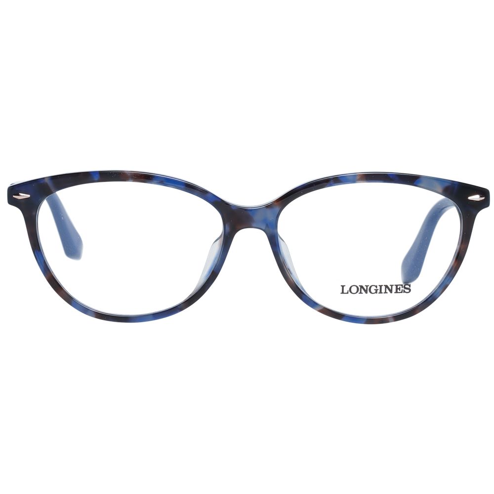 Eyeglasses Frames by Longines for women in blue showcases a refined full-frame frame design with a refined blue coloured frame finish for a refined and sophisticated look.