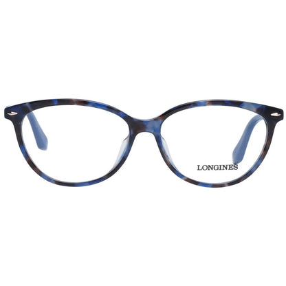 Eyeglasses Frames by Longines for women in blue showcases a refined full-frame frame design with a refined blue coloured frame finish for a refined and sophisticated look.