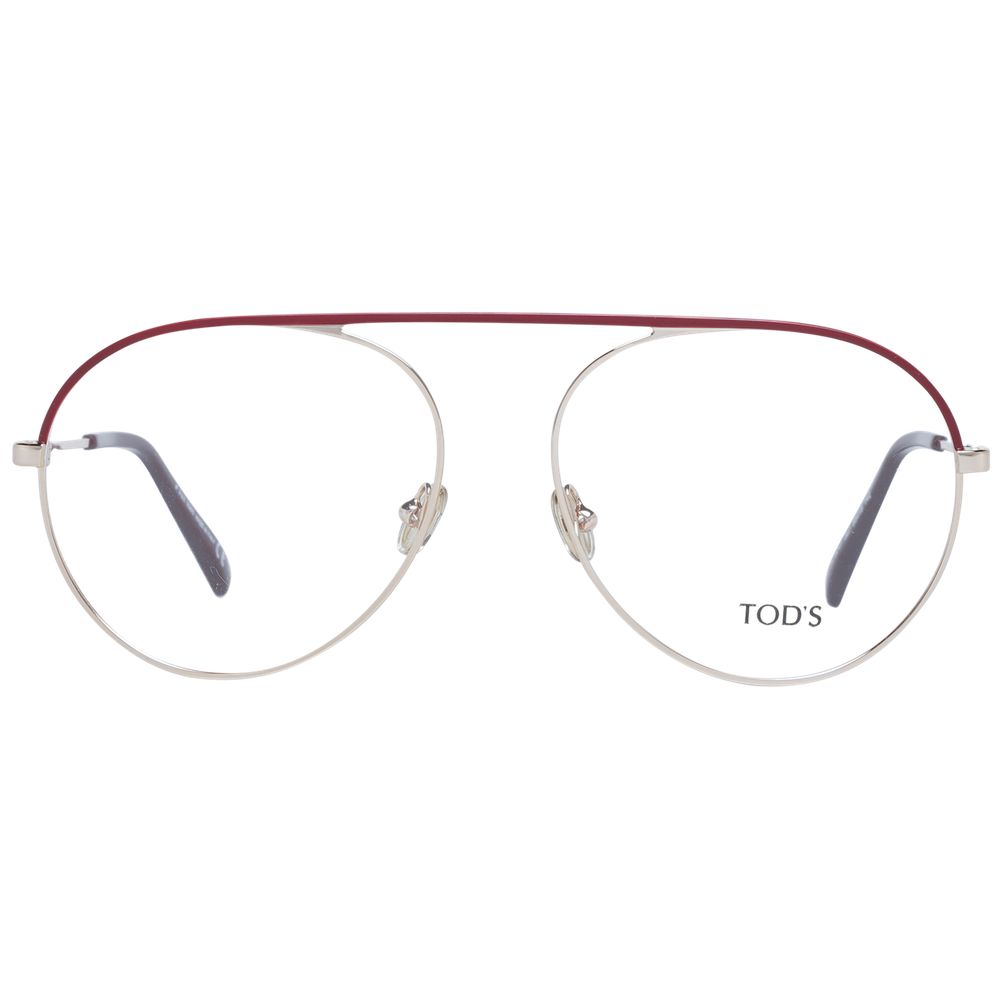 Eyeglasses Frames by Tod's for women in and red showcases an refined full-frame frame design featuring a sophisticated red coloured frame for an refined and refined aesthetic.