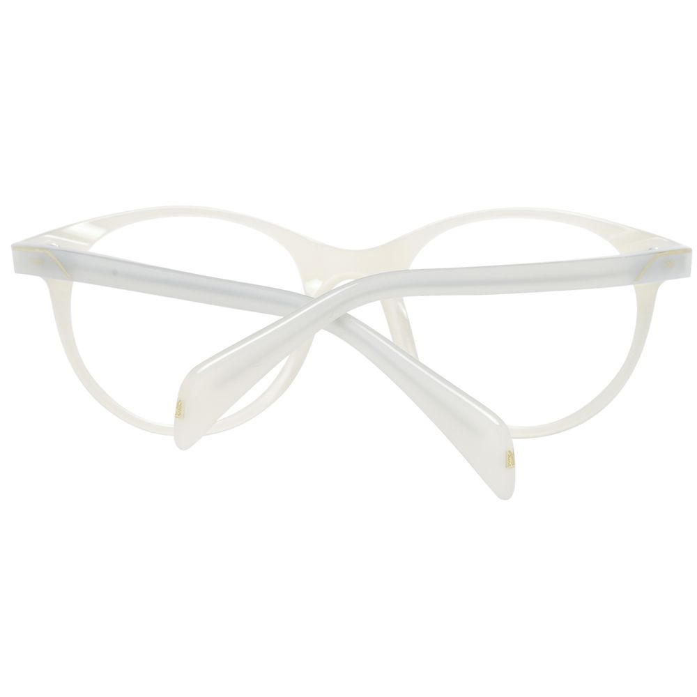 Eyeglasses Frames by Maje for women in cotton white showcases a reflective silhouette, artfully incorporating a sophisticated white coloured frame with a distinct full-frame frame design.
