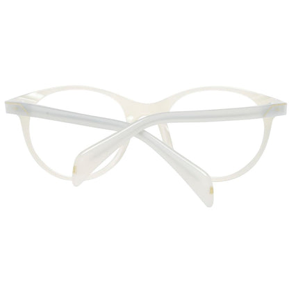 Eyeglasses Frames by Maje for women in cotton white showcases a reflective silhouette, artfully incorporating a sophisticated white coloured frame with a distinct full-frame frame design.