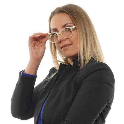 Eyeglasses Frames by Maje for women in cotton white showcases a refined full-frame frame design with a refined white coloured frame finish for a refined and sophisticated look.