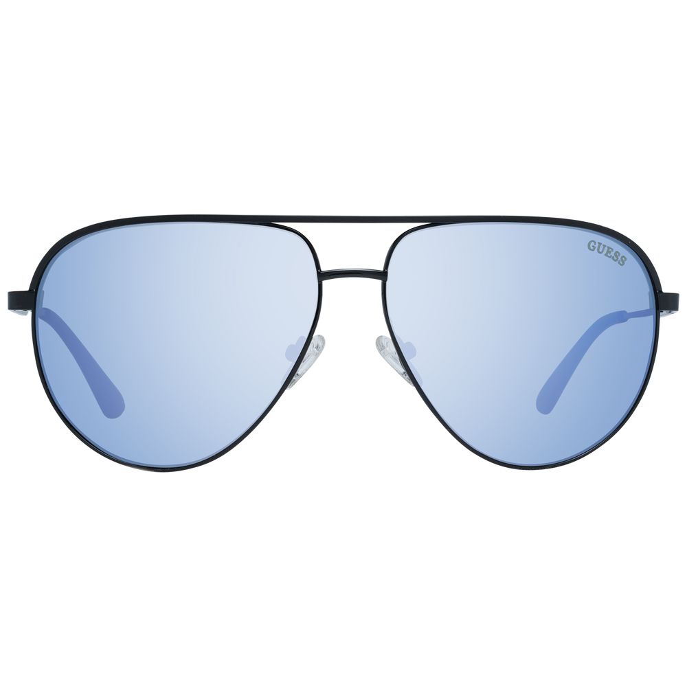 Sunglasses by Guess for men in and black presents a sumptuous silhouette, featuring black coloured frame and aviator full-rim frame design with mirrored category-3-dark-tint lens for a sumptuous look.