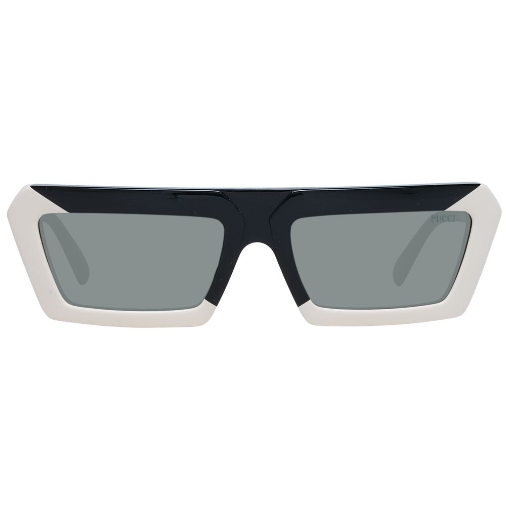 Emilio Pucci Rectangle Polarized Mirrored Medium-Tint Acetate Sunglasses - Multicolour