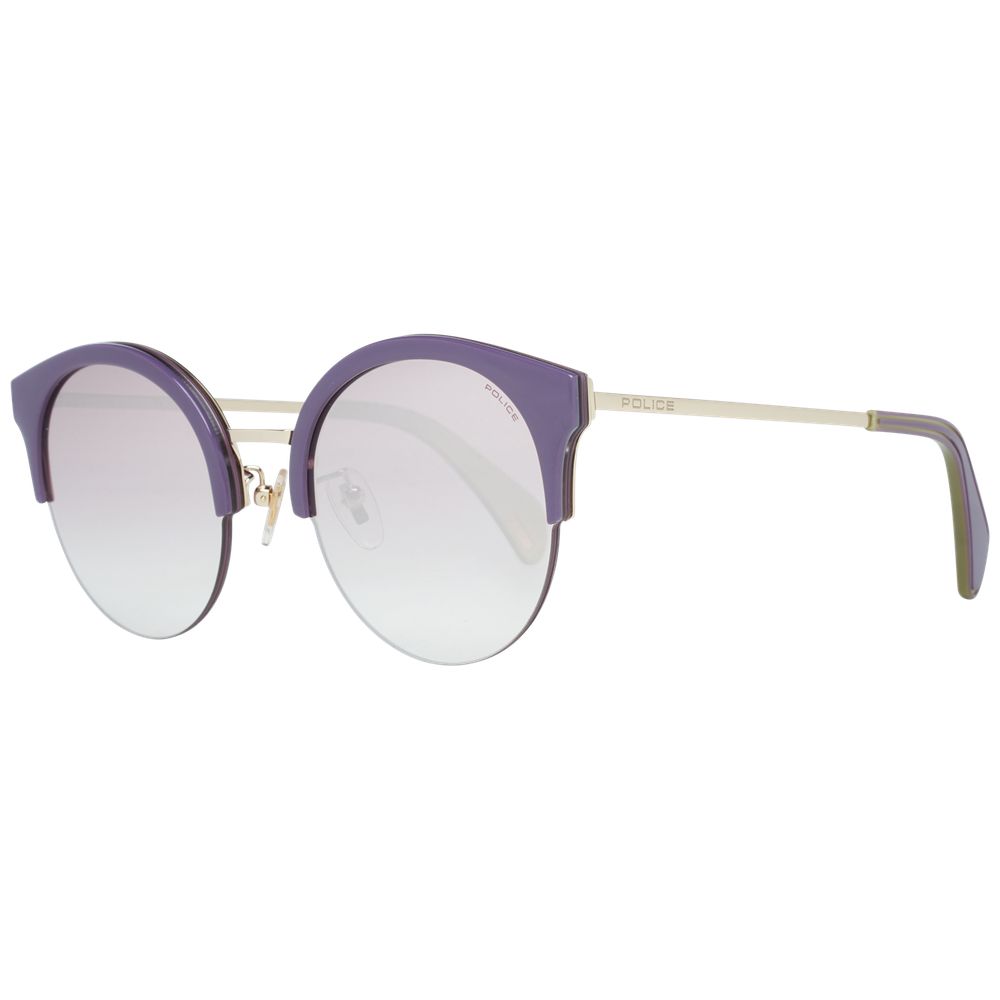 Police Round Mirrored Dark-Tint Metal Sunglasses - Gold