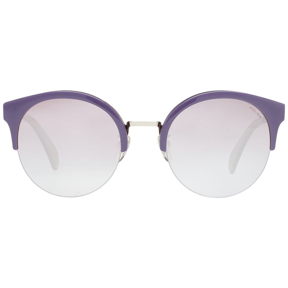 Police Round Mirrored Dark-Tint Metal Sunglasses - Gold