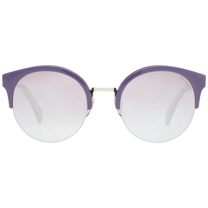 Police Round Mirrored Dark-Tint Metal Sunglasses - Gold