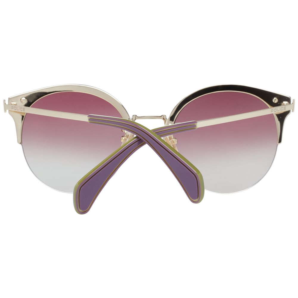 Police Round Mirrored Dark-Tint Metal Sunglasses - Gold