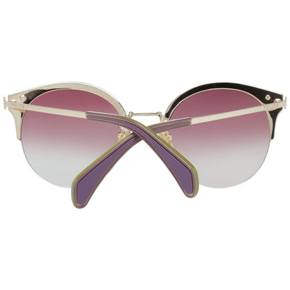 Police Round Mirrored Dark-Tint Metal Sunglasses - Gold