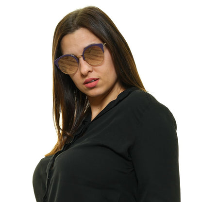 Police Round Mirrored Dark-Tint Metal Sunglasses - Gold