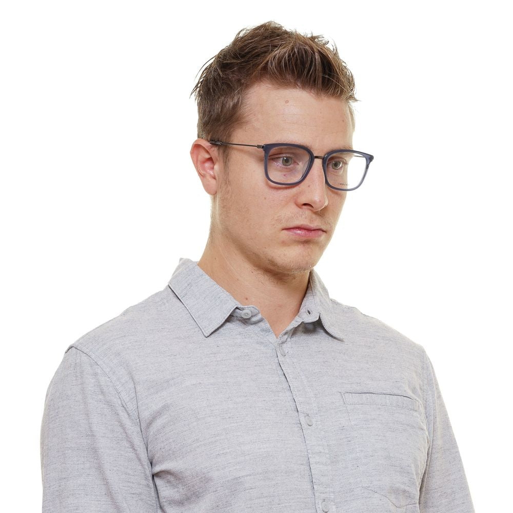 Eyeglasses Frames by Police for men in blue features an refined silhouette, showcasing a sophisticated blue coloured frame and refined full-frame frame design for a refined look.