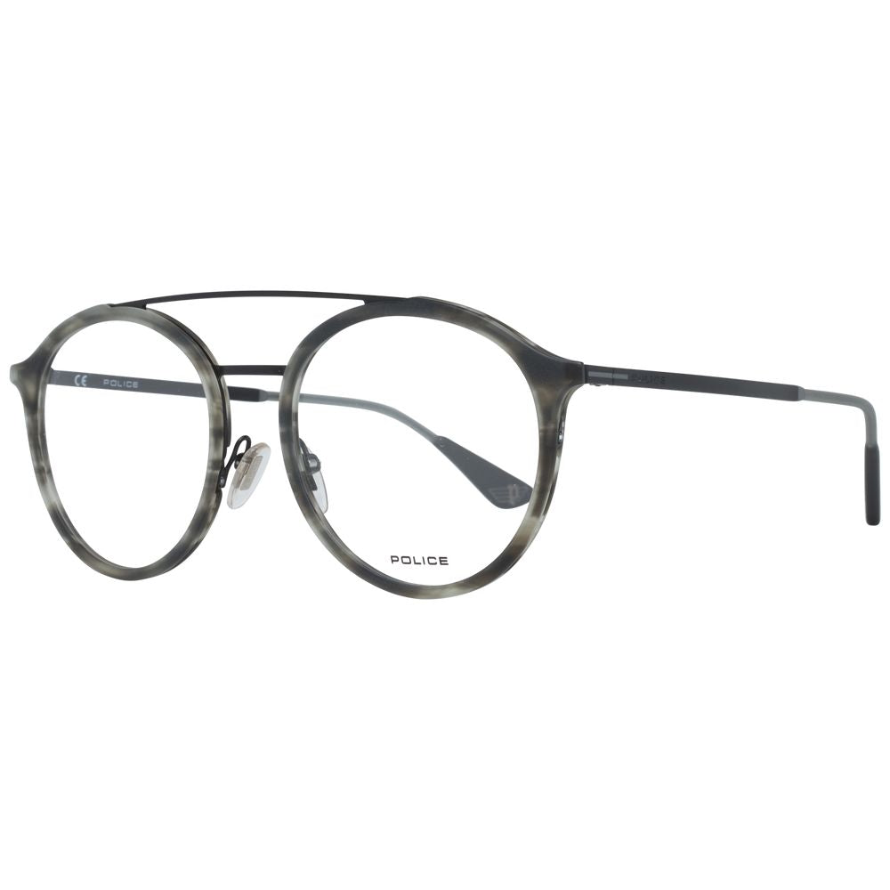 Eyeglasses Frames by Police for men in gray showcases a reflective silhouette, artfully incorporating a sophisticated gray coloured frame with a distinct full-frame frame design.