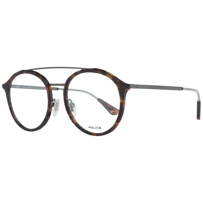 Eyeglasses Frames by Police for men in brown showcases a reflective silhouette, artfully incorporating a sophisticated brown coloured frame with a distinct full-frame frame design.