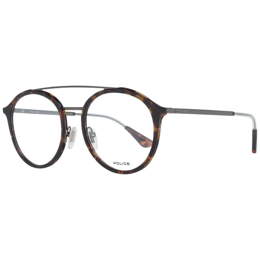 Eyeglasses Frames by Police for men in brown showcases a reflective silhouette, artfully incorporating a sophisticated brown coloured frame with a distinct full-frame frame design.