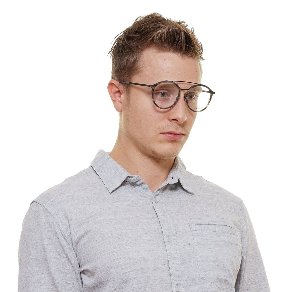 Eyeglasses Frames by Police for men in gray features an refined silhouette, showcasing a sophisticated gray coloured frame and refined full-frame frame design for a refined look.