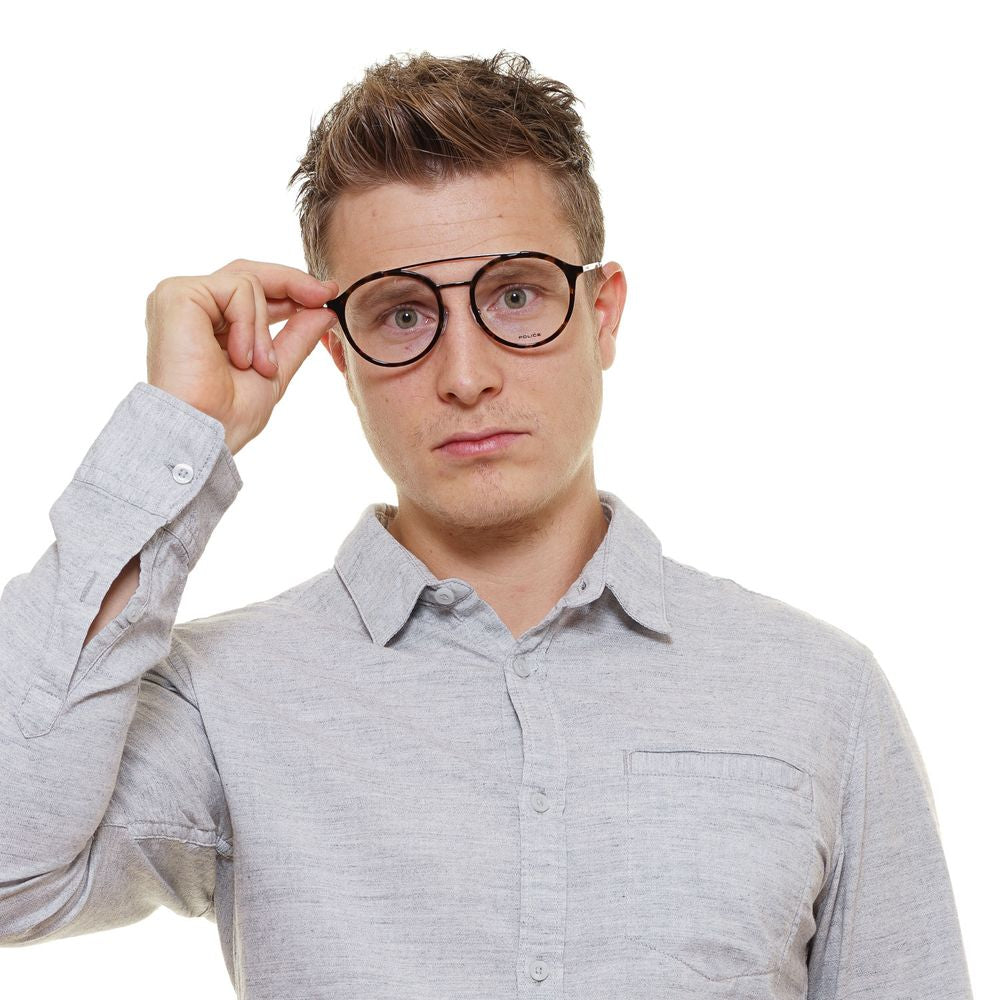 Eyeglasses Frames by Police for men in brown features an refined silhouette, showcasing the refined brown coloured frame and sophisticated full-frame frame design.
