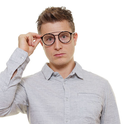 Eyeglasses Frames by Police for men in brown features an refined silhouette, showcasing the refined brown coloured frame and sophisticated full-frame frame design.