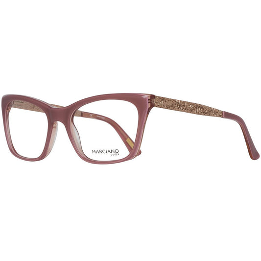Eyeglasses Frames by Marciano by Guess for women in pink features an refined silhouette, showcasing a sophisticated rose coloured frame and refined full-frame frame design for a refined look.