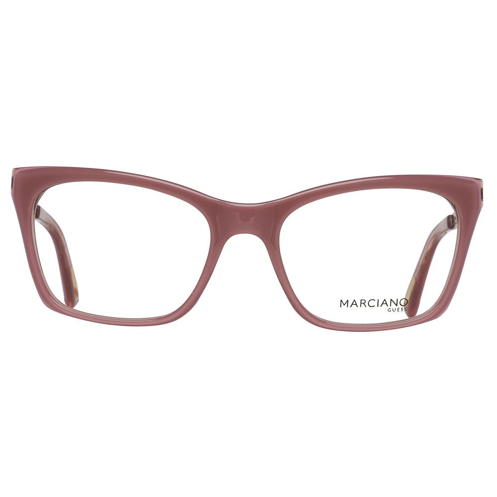 Eyeglasses Frames by Marciano by Guess for women in pink showcases a refined full-frame frame design with a refined rose coloured frame finish for a refined and sophisticated look.