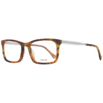 Eyeglasses Frames by Police for men in plastic brown features a refined silhouette, showcasing a refined brown coloured frame and full-frame frame design for a sophisticated, premium look.