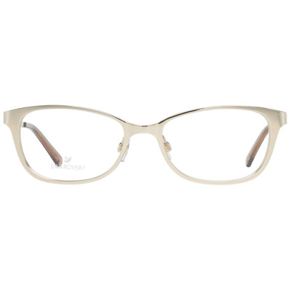 Eyeglasses Frames by Swarovski for women in metal gold features an refined silhouette, showcasing a sophisticated gold coloured frame and refined full-frame frame design for a refined look.