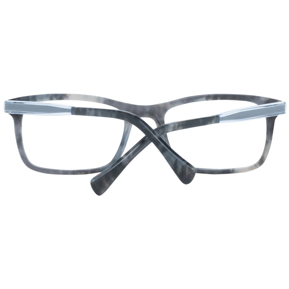Eyeglasses Frames by Police for men in plastic gray showcases a reflective silhouette, artfully incorporating a sophisticated gray coloured frame with a distinct full-frame frame design.