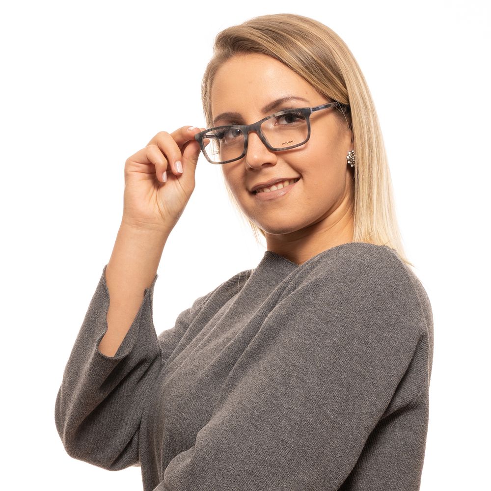 Eyeglasses Frames by Police for men in plastic gray features an refined silhouette, showcasing a sophisticated gray coloured frame and refined full-frame frame design for a refined look.