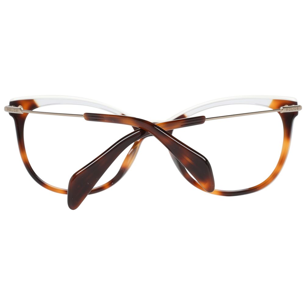 Eyeglasses Frames by Police for women in brown features an refined silhouette, showcasing a sophisticated brown coloured frame and refined full-frame frame design for a refined look.