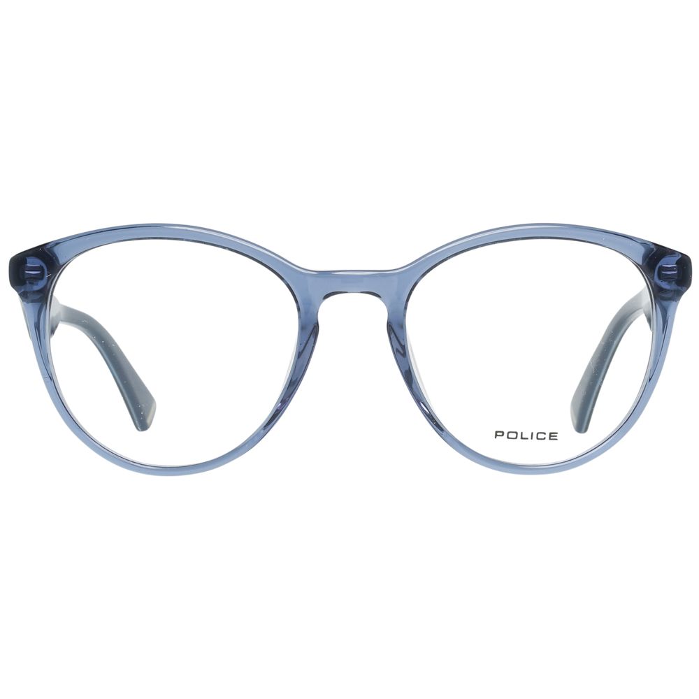 Eyeglasses Frames by Police for women in blue showcases a reflective silhouette, artfully incorporating a sophisticated blue coloured frame with a distinct full-frame frame design.