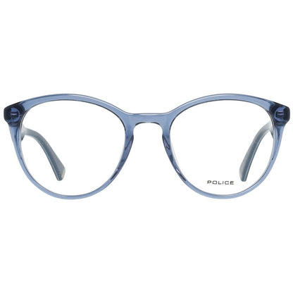 Eyeglasses Frames by Police for women in blue showcases a reflective silhouette, artfully incorporating a sophisticated blue coloured frame with a distinct full-frame frame design.