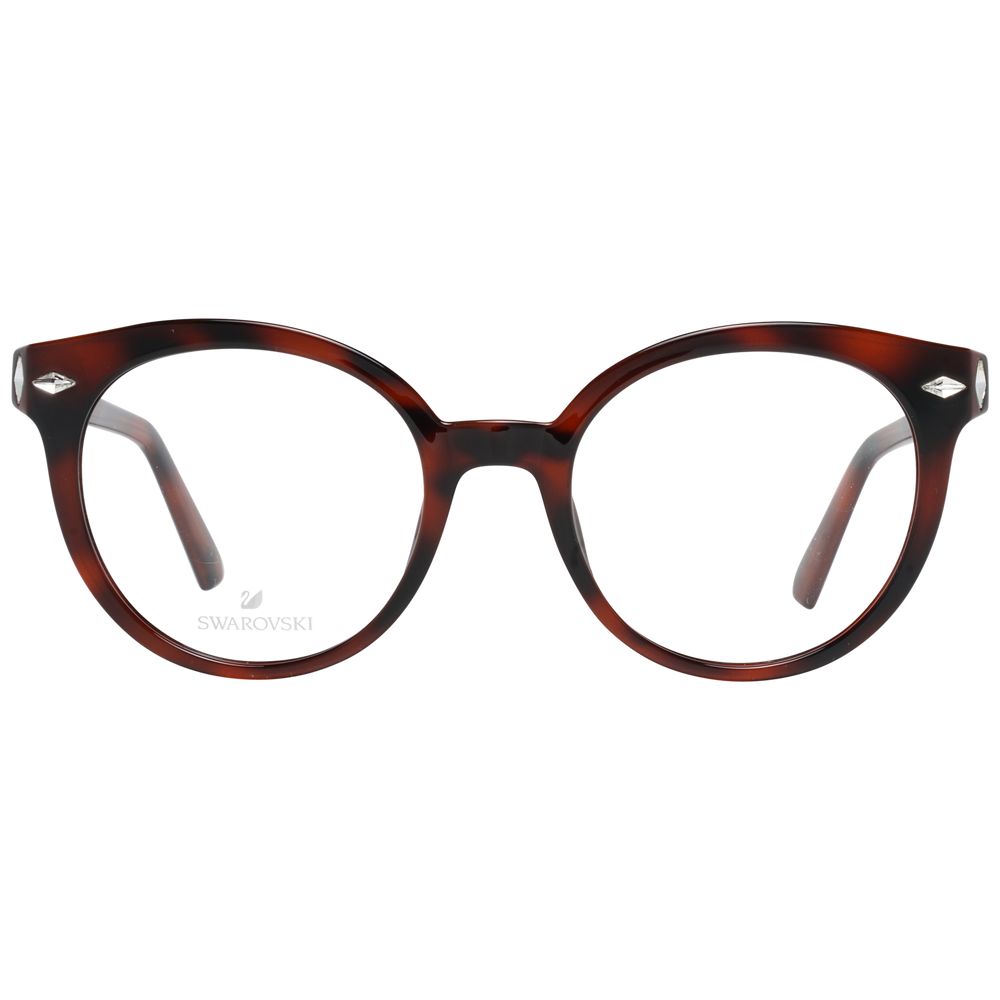 Eyeglasses Frames by Swarovski for women in brown features an refined silhouette, showcasing a sophisticated brown coloured frame and refined full-frame frame design for a refined look.