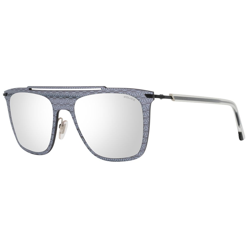 Sunglasses by Police for men in and gray presents a sumptuous silhouette, featuring gray coloured frame and aviator frame design with mirrored category-3-dark-tint lens for a sumptuous look.