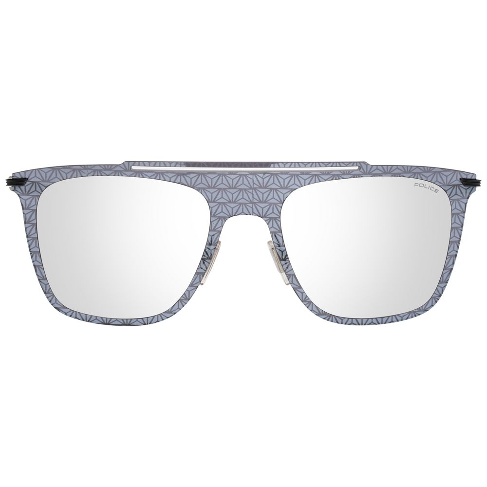 Sunglasses by Police for men in gray showcases a ethereal silhouette, featuring gray coloured frame aviator frame design with mirrored category-3-dark-tint lens for a ethereal finish.