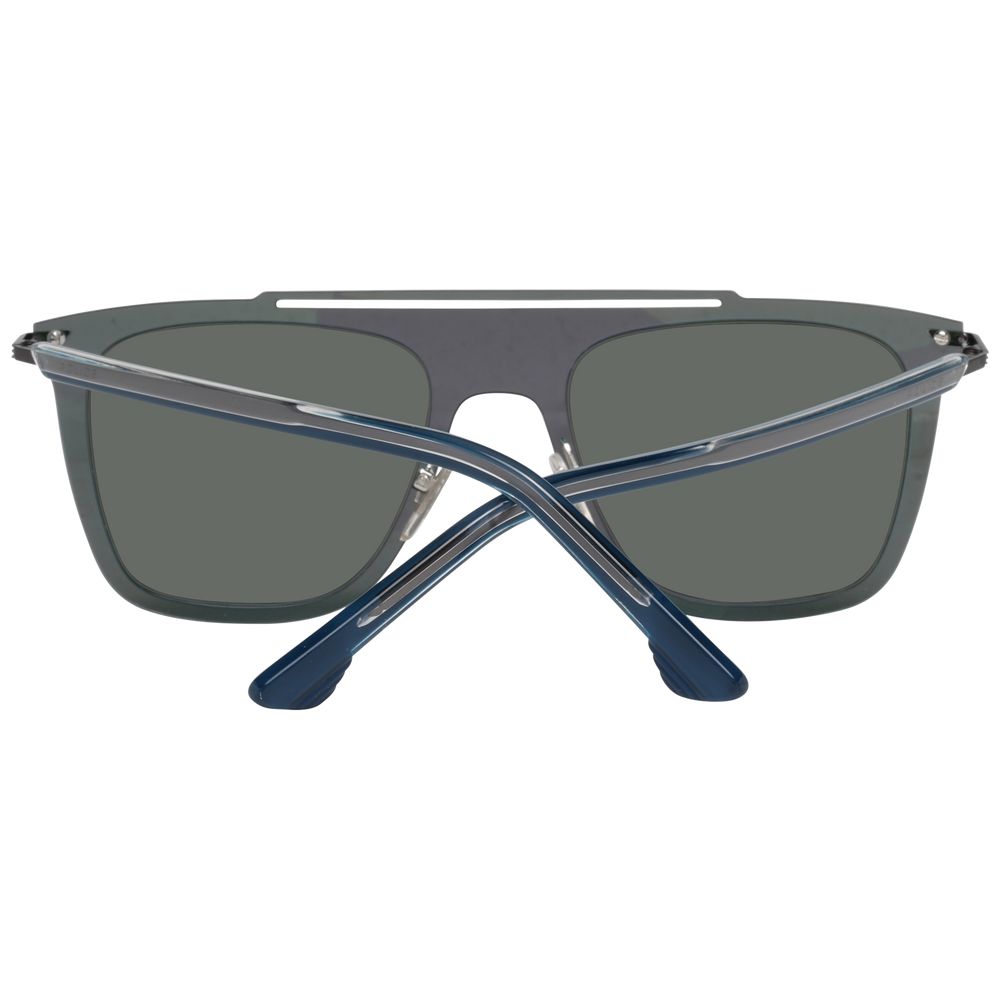 This Sunglasses by Police for men in blue presents a sumptuous silhouette, showcasing a sumptuous rectangle frame design in blue coloured frame and high-performance mirrored category-3-dark-tint lens.