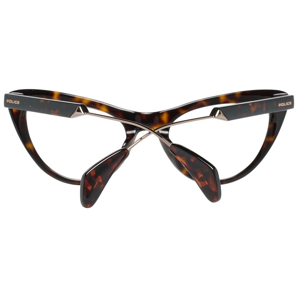Eyeglasses Frames by Police for women in brown features an refined silhouette, showcasing a sophisticated brown coloured frame and refined full-frame frame design for a refined look.