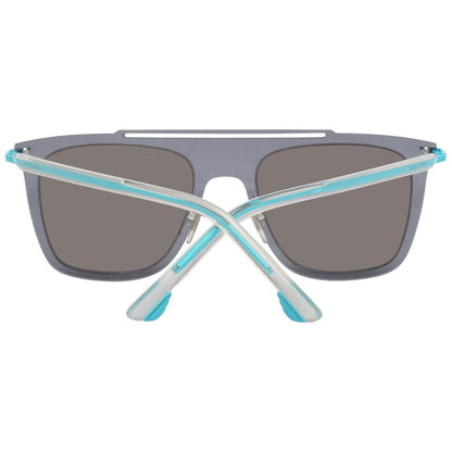Sunglasses by Police for men in blue features a sumptuous silhouette, showcasing a sumptuous rectangle frame design in blue coloured frame with high-performance mirrored category-3-dark-tint lens.