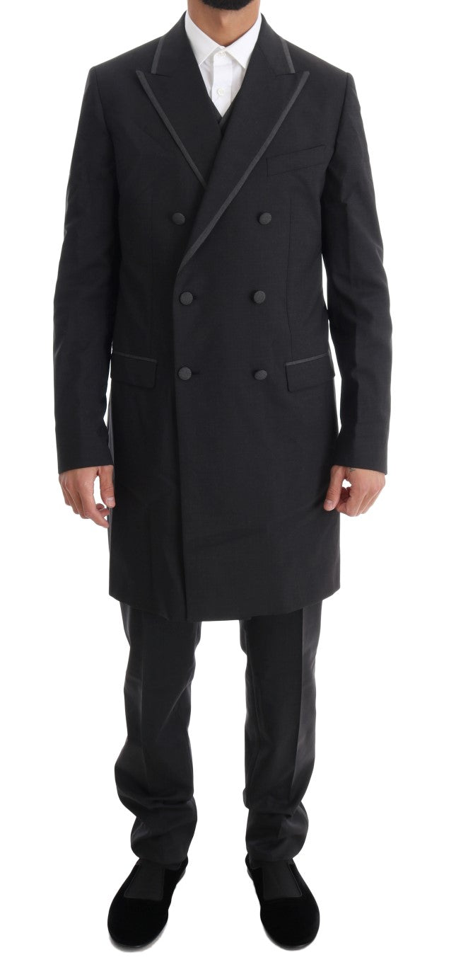 Dolce & Gabbana Men's Gray Wool Stretch 3 Piece Two Button Suit