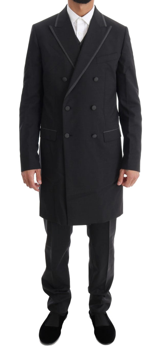 Dolce & Gabbana Men's Gray Wool Stretch 3 Piece Two Button Suit