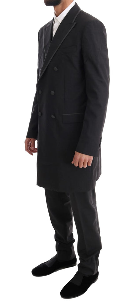 Dolce & Gabbana Men's Gray Wool Stretch 3 Piece Two Button Suit