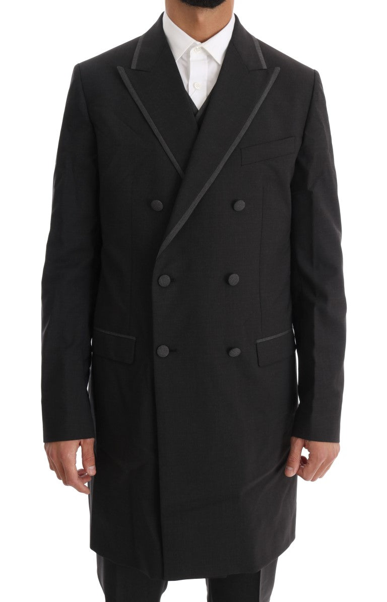 Dolce & Gabbana Men's Gray Wool Stretch 3 Piece Two Button Suit