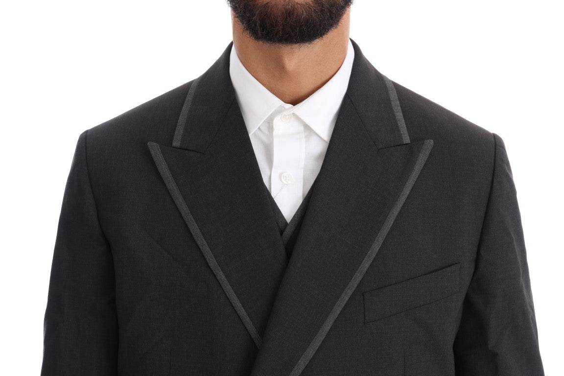 Dolce & Gabbana Men's Gray Wool Stretch 3 Piece Two Button Suit