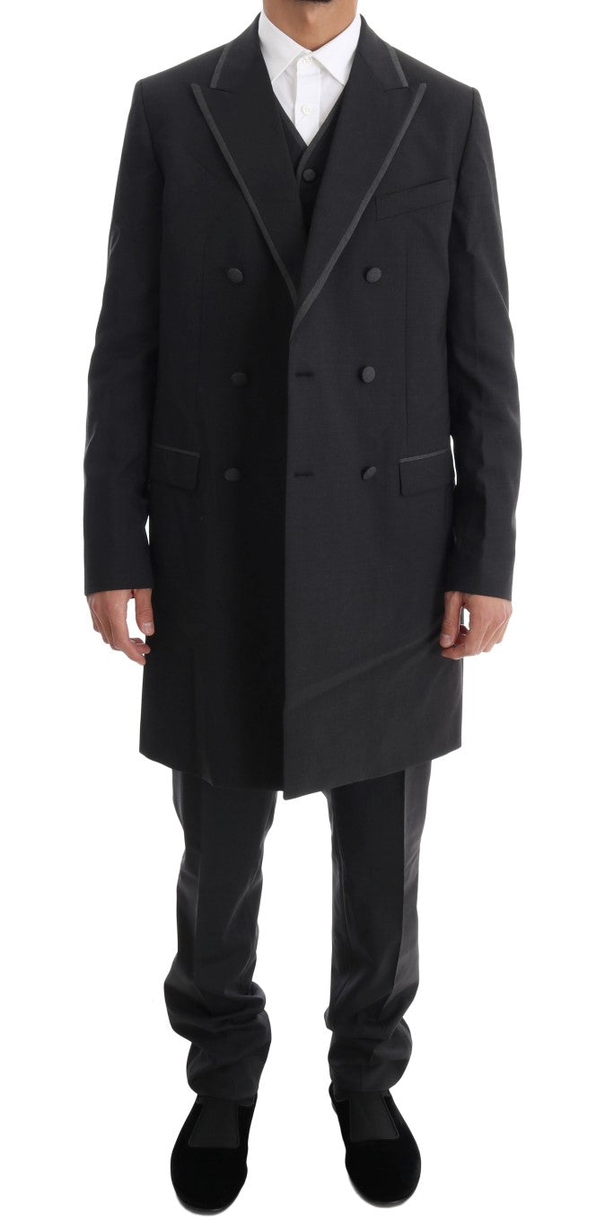 Dolce & Gabbana Men's Gray Wool Stretch 3 Piece Two Button Suit